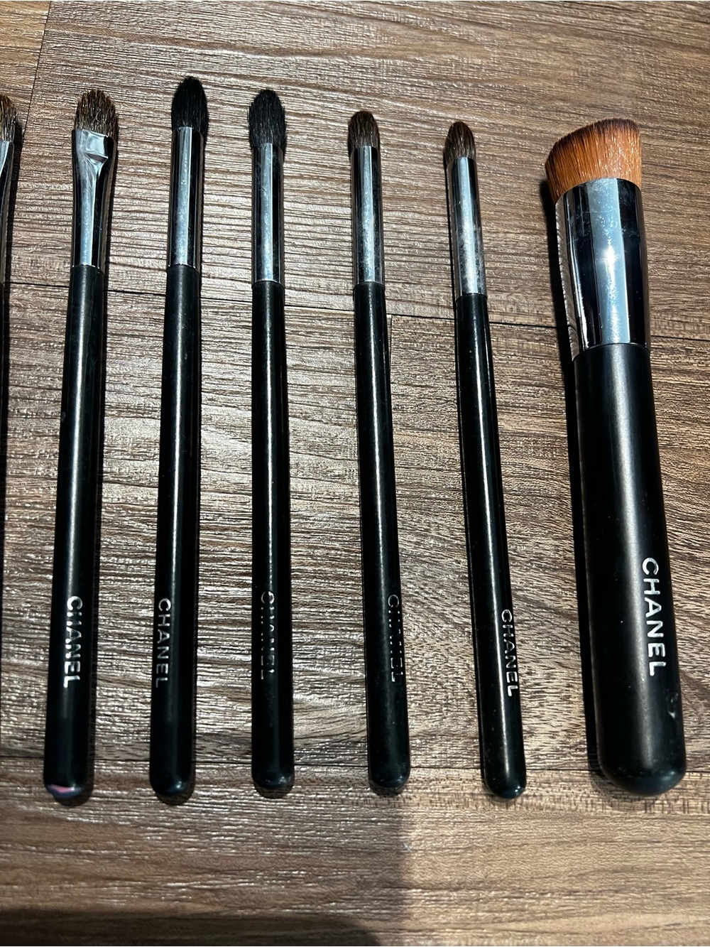 CHANEL Black and Brown Makeup Brush Set โ Eye & Angled Face Brushes
